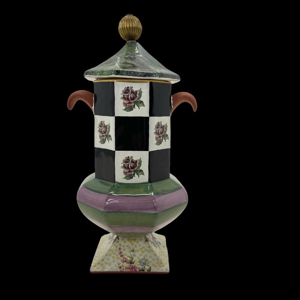 MacKenzie-Childs Torquay Tall Urn with Lid